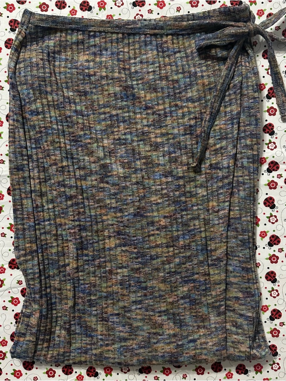 Molly Green Multicolor Knit Tie Waist Long Straight Skirt Women’s Size M